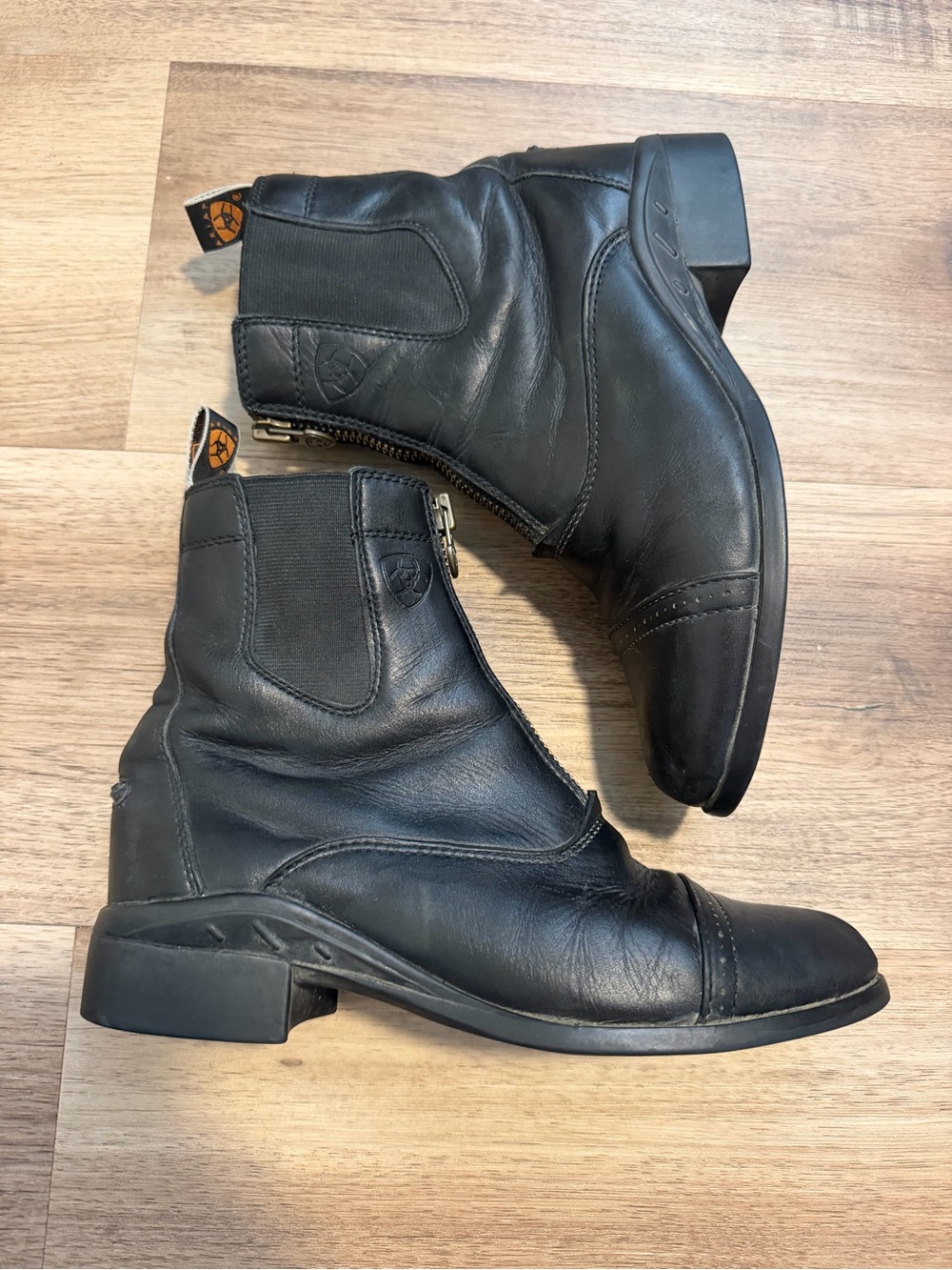 Ariat Heritage IV Zip Paddock Boots Black Leather Equestrian Riding Shoes US 6.5
